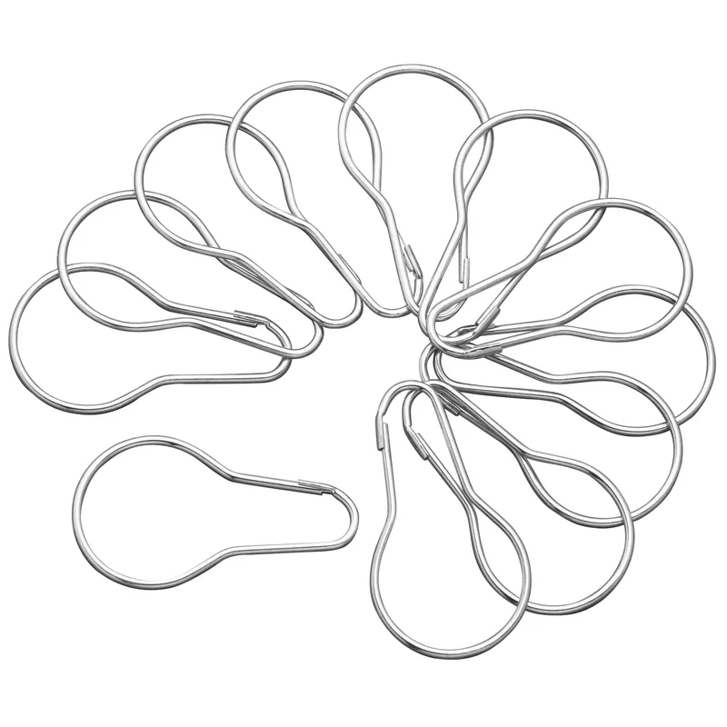 Plumb Pak Chrome Gray Steel Shower Curtain Rings 12 Pk