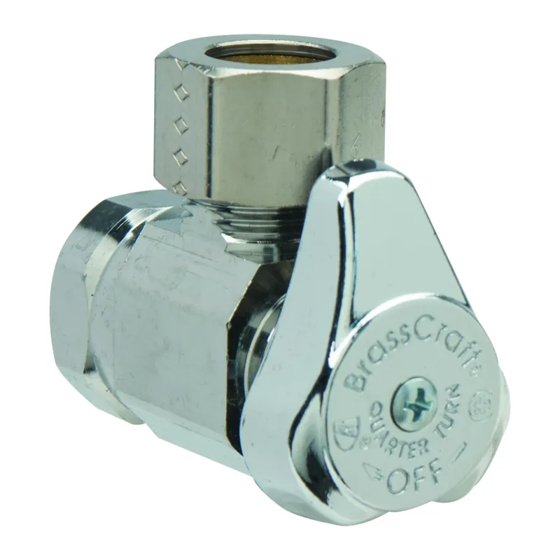 Chrome Angle Stop Valve, 1/2 X 1/2 In.
