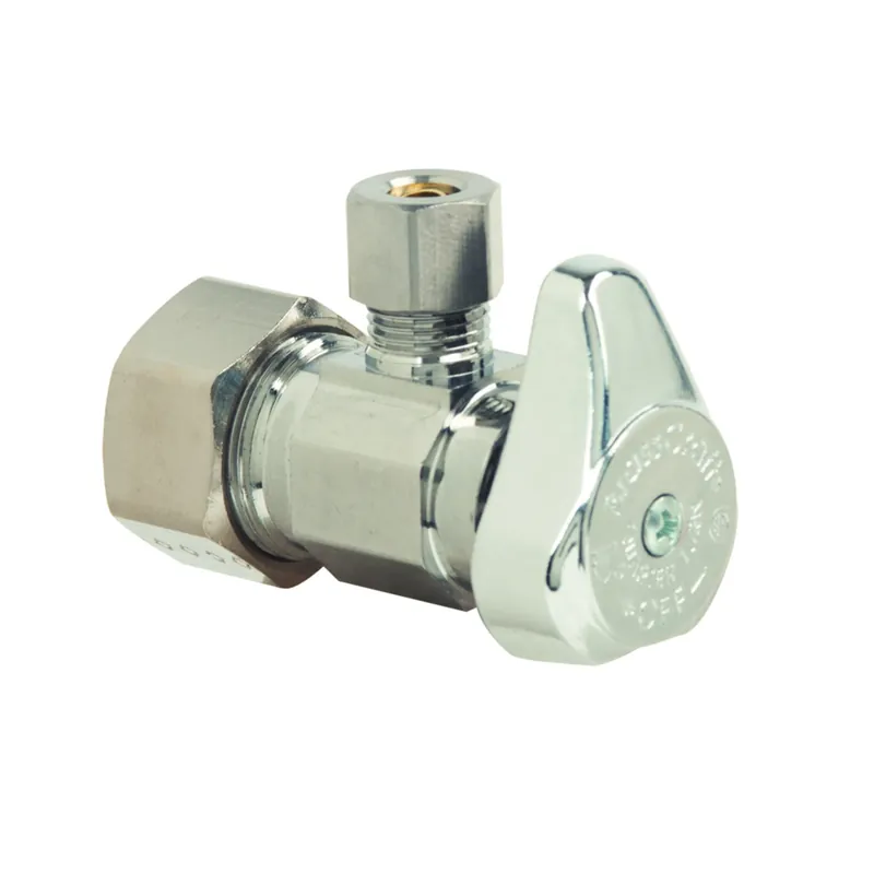 Chrome Angle Stop Valve, 5/8 X 1/4 In.