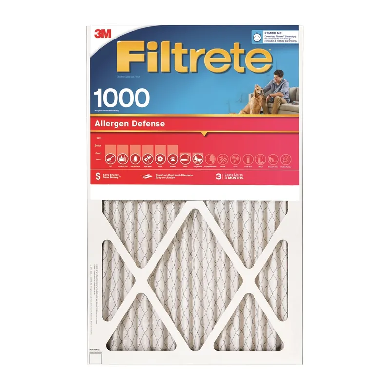 Filtrete Allergen Defense 16 In. W X 20 In. H X 1 In. 1000 MPR Pleated Air Filter 1 Pk
