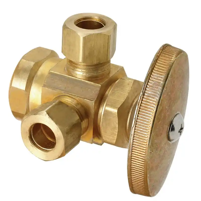 BrassCraft 1/2 In. FIP In. X 3/8 In. D Compression Brass Pipe Valve