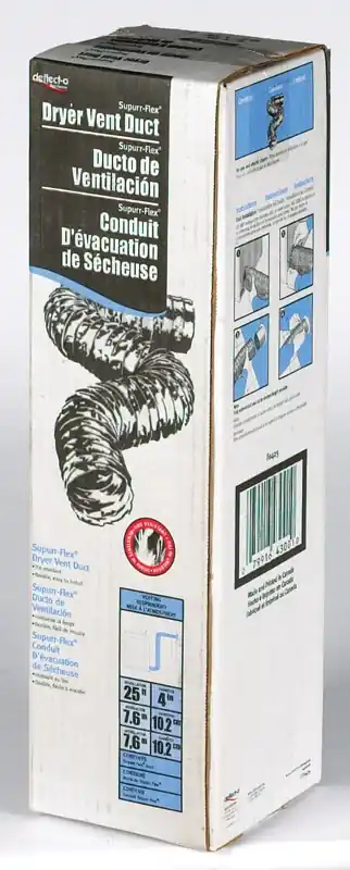 Supurr-flex 300 In. L X 4 In. D Silver Aluminum Dryer Transition Duct