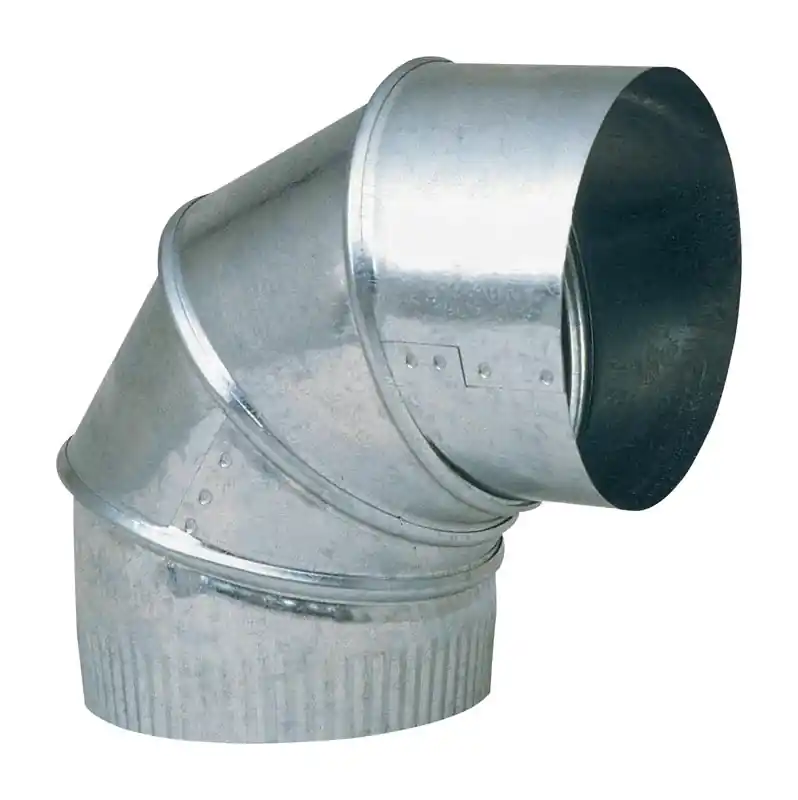 24 Ga. 9 In. Galvanized Adjustable 90 Degree Elbow For Furnace Ducts
