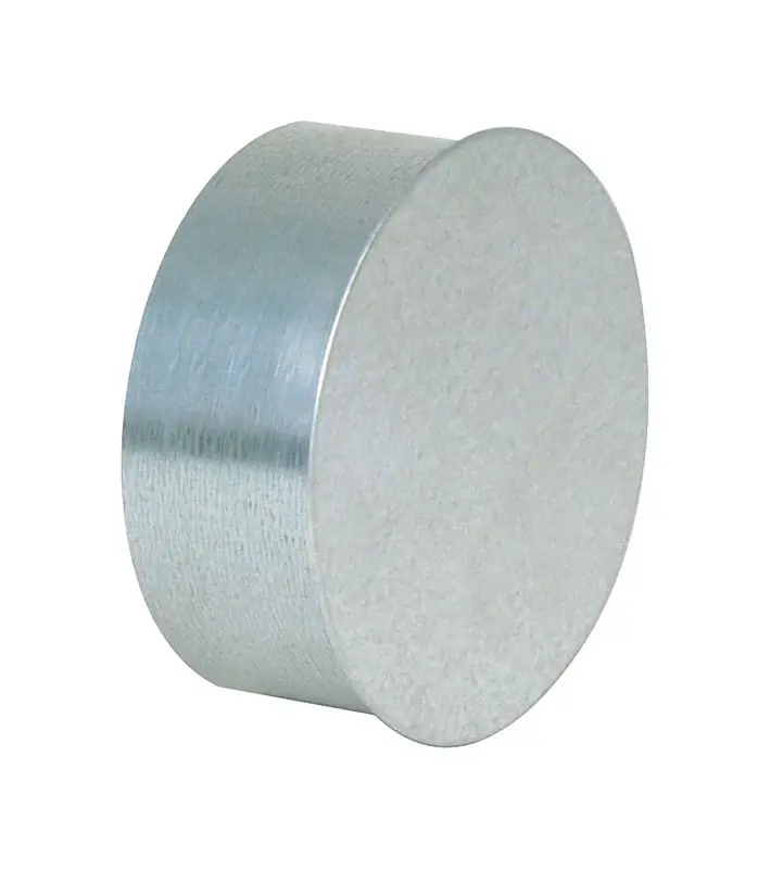 HVAC Duct Pipe Tee Cap/Plug, No Crimp, 28 Gauge, 7 In.