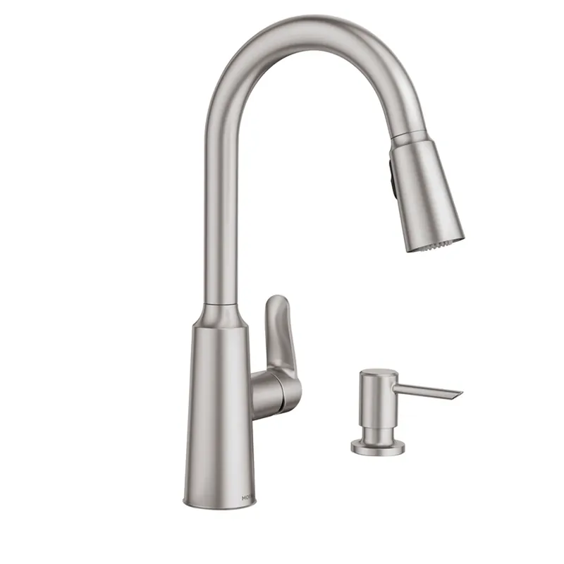 Edwyn High Arc Kitchen Faucet With Pull-Down Spray + Soap Dispenser, Single Handle, Stainless Steel