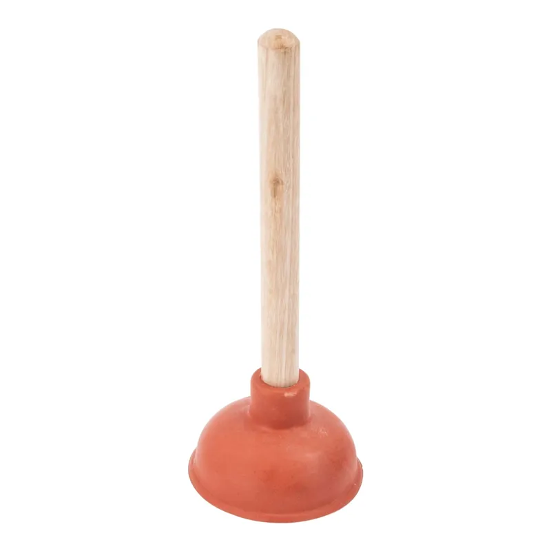 Toilet Plunger 9 In. L X 4 In. D With Wooden Handle