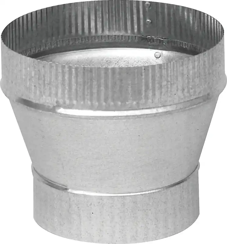 HVAC Duct Pipe Galvanized Taper Increaser, 6 X 8 In., 24-Gauge