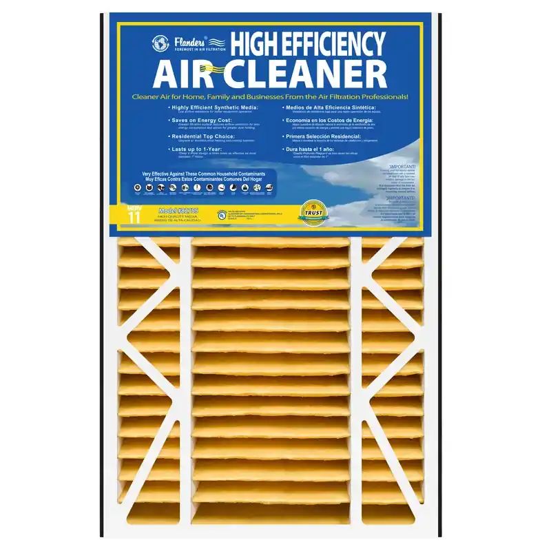 Flanders 16 In. W X 25 In. H X 5 In. 11 MERV Pleated Air Filter 1 Pk