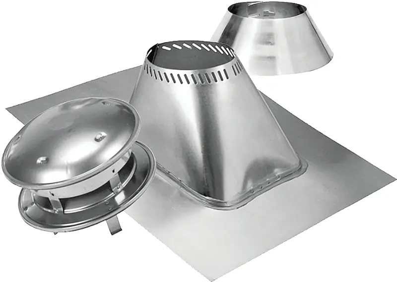 6 In. Stainless Steel Round Top Chimney Kit With Roof Flashing