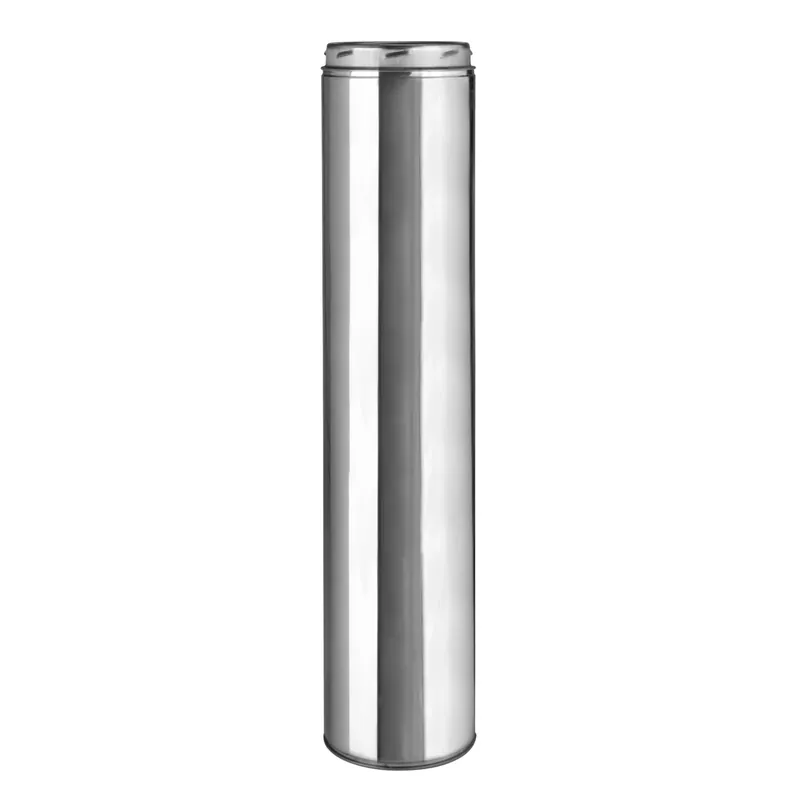 All Fuel Double Wall Insulated Chimney Pipe With Locking Band, Stainless Steel, 6 X 24-In.