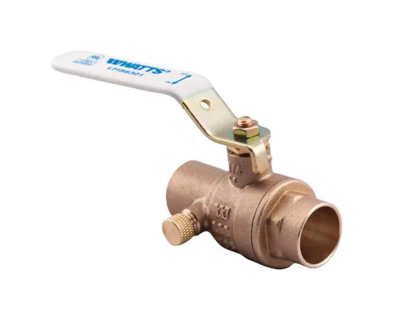 3/4 In. Brass Sweat Ball Valve With Drain Full Port - Model 0123629
