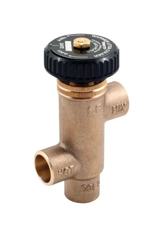 1/2 In. Sweat Brass Tempering Valve For Water Supply Systems