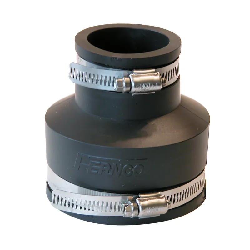 Fernco Schedule 40 3 In. Hub X 1-1/2 In. D Hub PVC Flexible Coupling 1 Pk