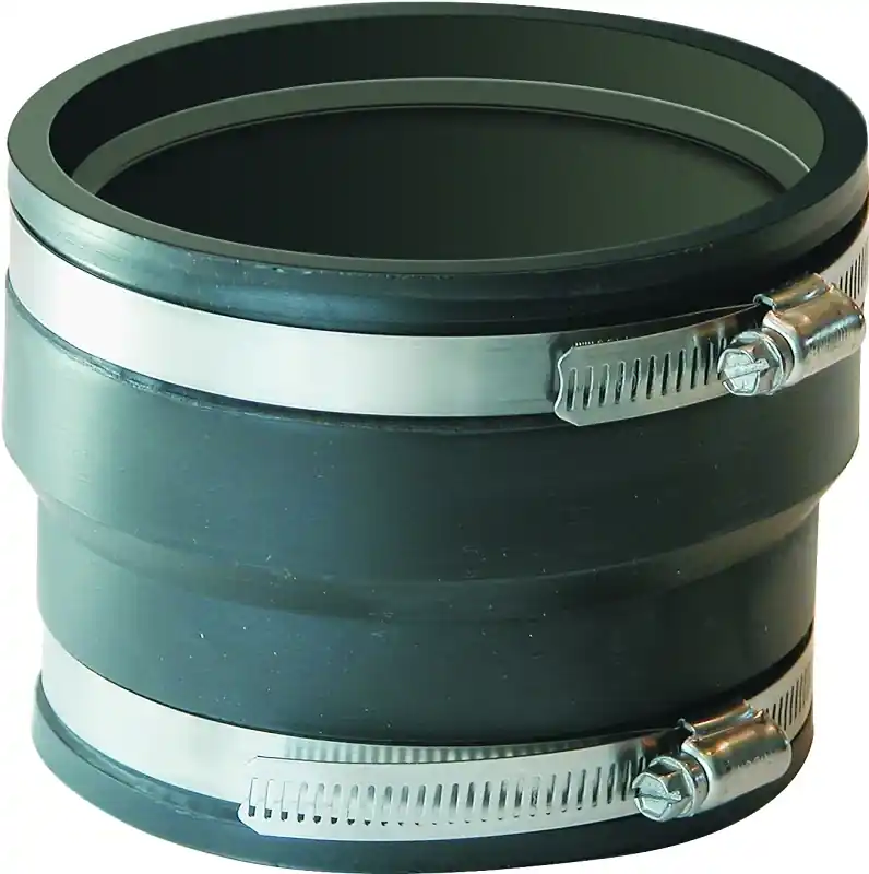Fernco Schedule 40 4 In. Hub X 4 In. D Hub PVC Flexible Coupling 1 Pk