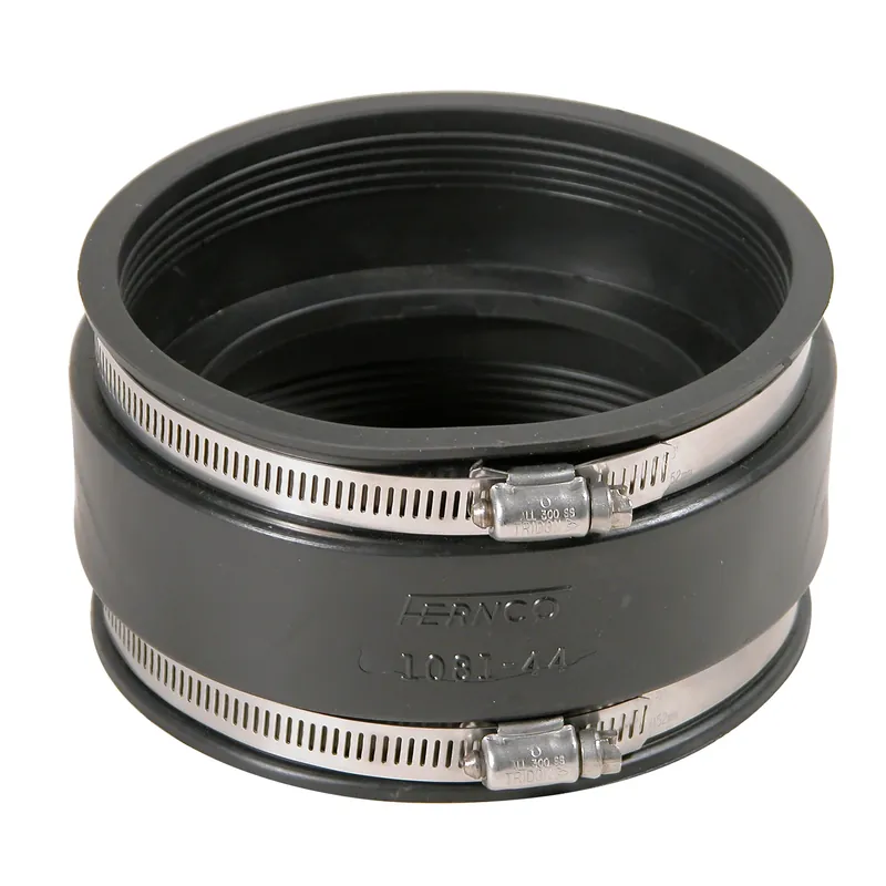 Fernco Schedule 40 4 In. Hub X 4 In. D Hub PVC Flexible Coupling 1 Pk