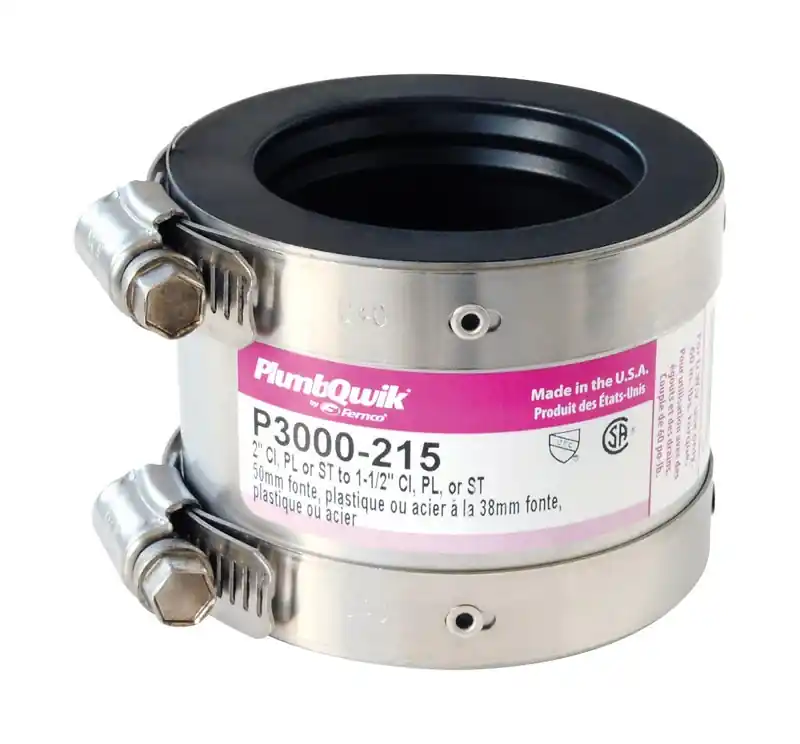 Fernco Proflex Schedule 40 1-1/2 In. Hub X 2 In. D Hub Neoprene Rubber 3-1/2 In. Shielded Coupling 1