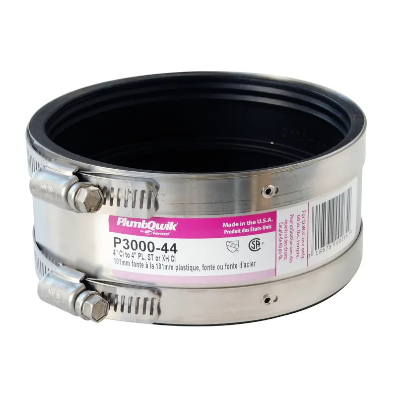 Fernco Proflex Schedule 40 4 In. Hub X 4 In. D Hub Neoprene Rubber 5-1/2 In. Shielded Coupling 1 Pk