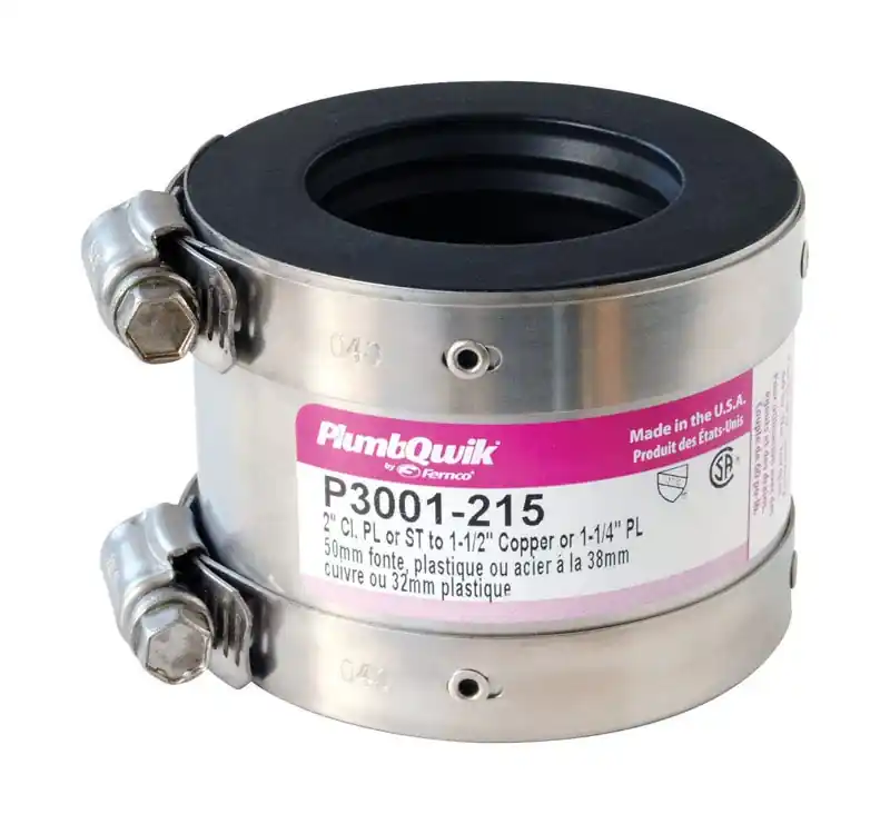 Fernco Proflex Schedule 40 2 In. Hub X 1-1/2 In. D Neoprene Rubber 3-1/2 In. Shielded Coupling 1 Pk