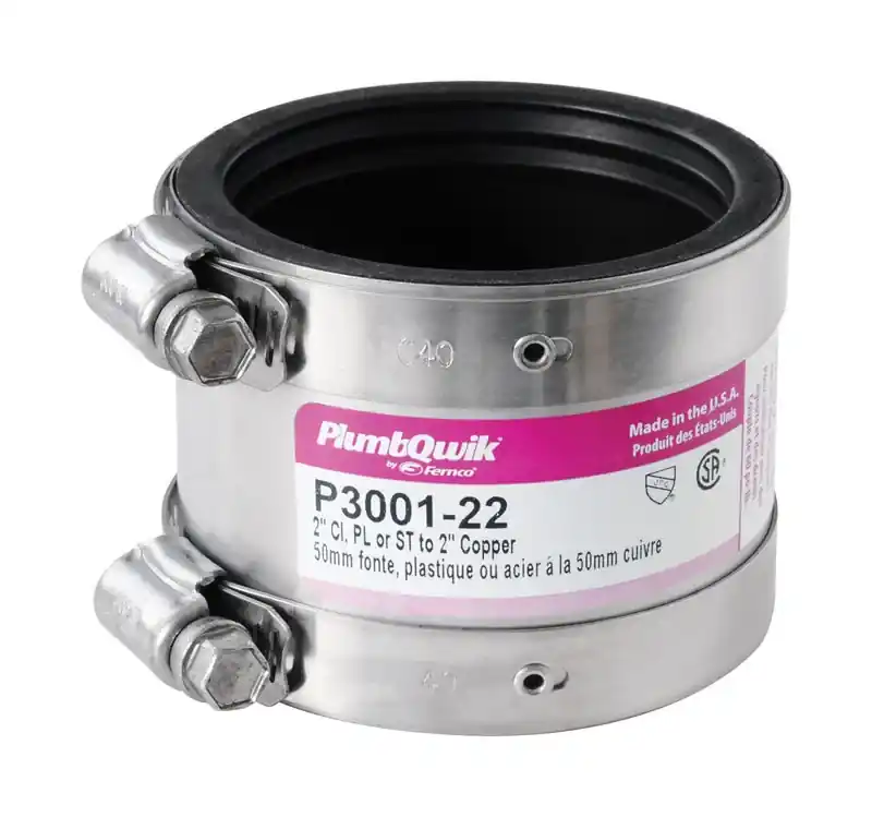 Fernco Proflex Schedule 40 2 In. Hub X 2 In. D Hub Neoprene Rubber 3-1/2 In. Shielded Coupling 1 Pk