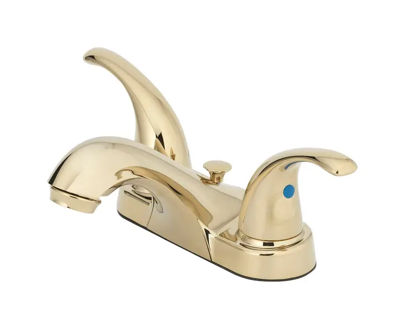 Pacifica Polished Brass Two-handle Bathroom Sink Faucet 4 In. With Pop-up Drain