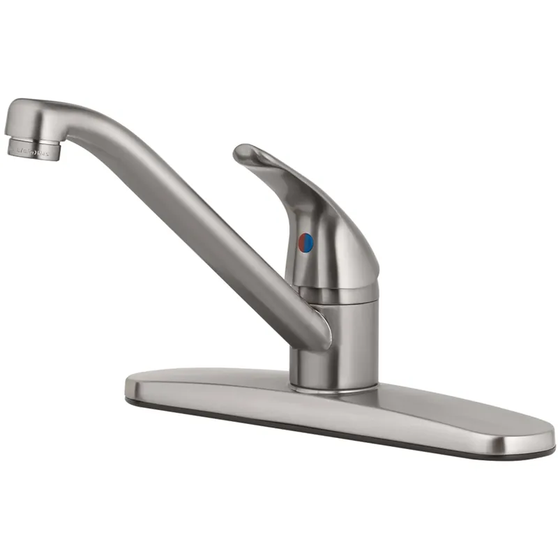 Essentials One Handle Brushed Nickel Kitchen Faucet With Mid Arc Spout