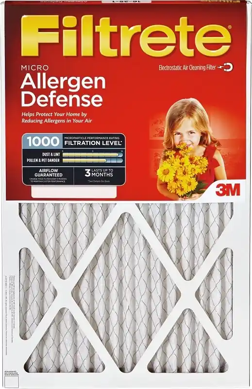 Allergen Defense Red Micro Pleated Air Air Filter, 3 Months, 16x25x1-In.