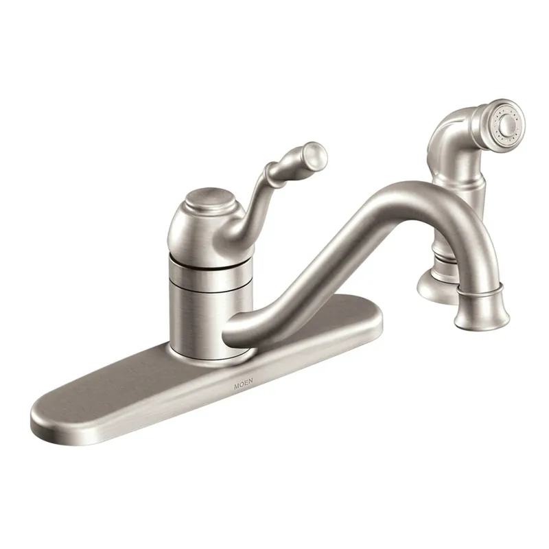 Lindley One Handle Stainless Steel Kitchen Faucet With Side Sprayer Included