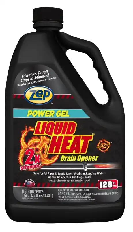 Liquid Heat Commercial Drain Opener, Safe For All Pipes, 128-oz.