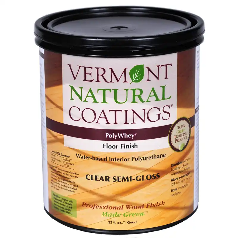 Vermont Natural Coatings PolyWhey Semi-Gloss Clear Water-Based Floor Finish 1 Qt