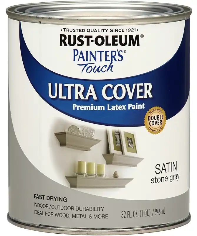 Painters Touch Satin Stone Gray Water-based Ultra Cover Paint 1 Quart