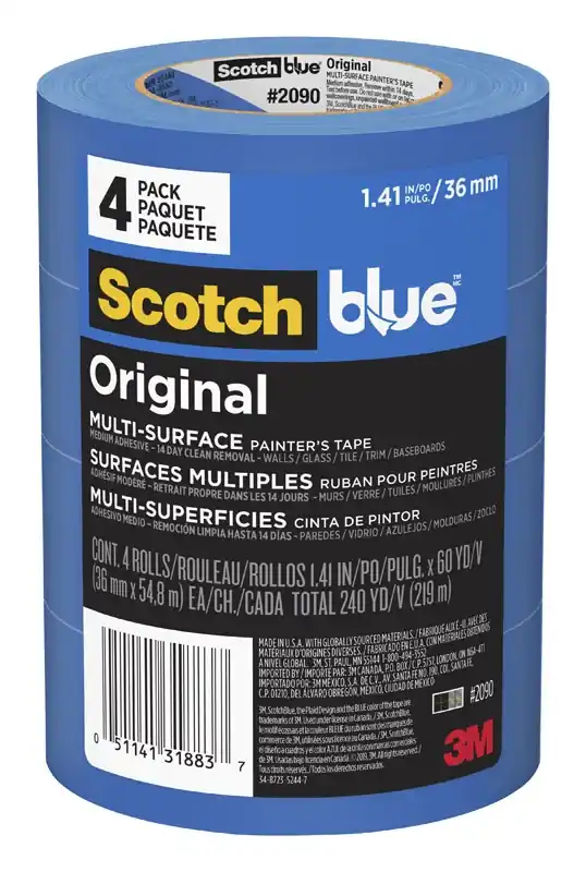 ScotchBlue 1.41 In. W X 54.8 M L Blue Medium Strength Original Painter‘s Tape 4 Pk