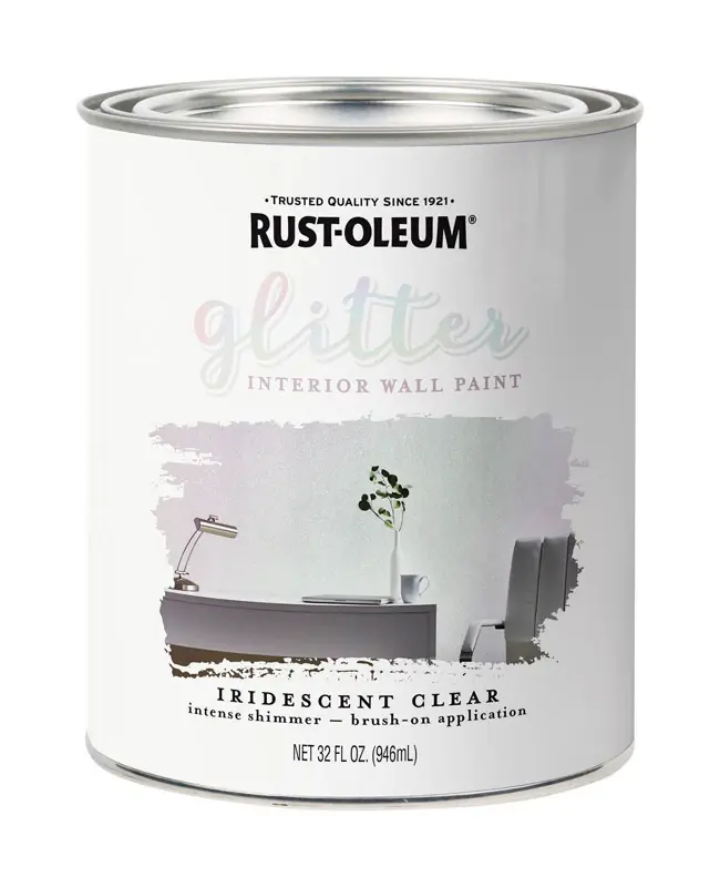 Rust-Oleum Specialty Satin Iridescent Clear Water-Based Glitter Interior Wall Paint Interior 28 Oz