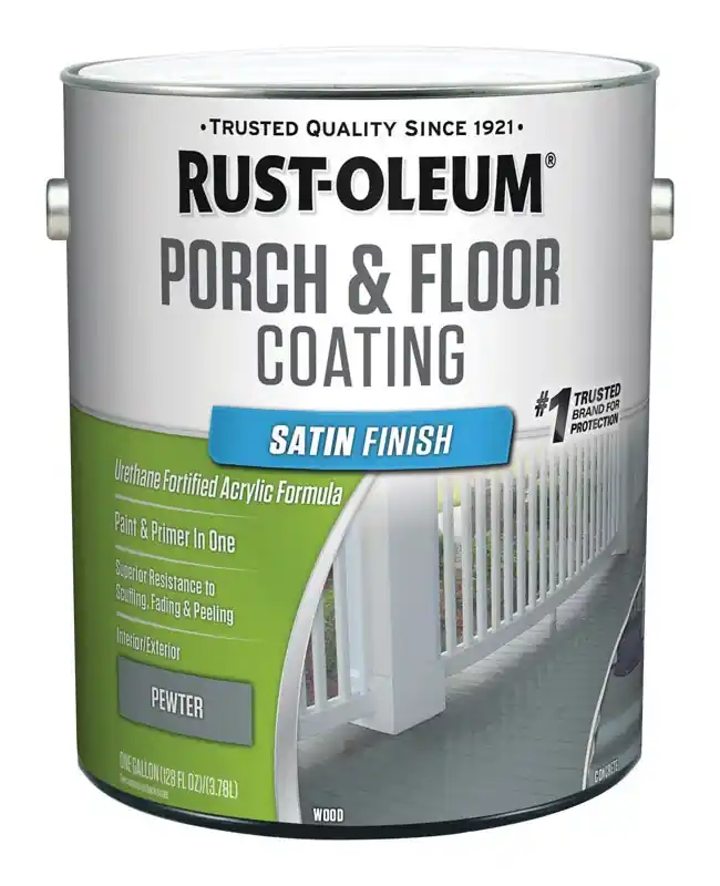 Porch & Floor Urethane Finish, Pewter Satin, 1-Gallon