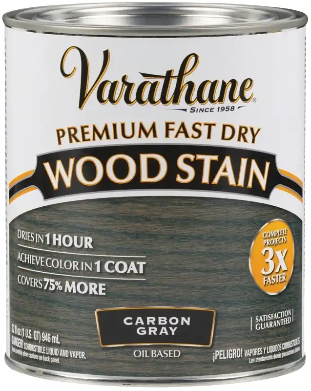 Fast Dry Interior Wood Stain, Oil-Based, Carbon Gray, 1/2-Pt.