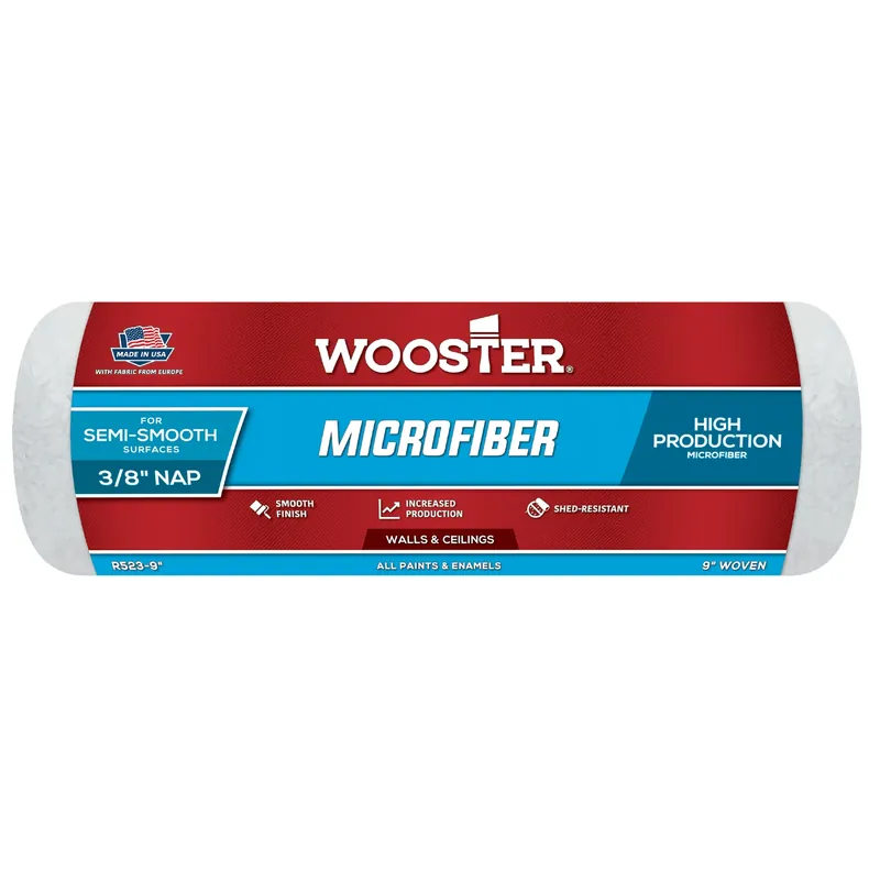 Wooster Microfiber 9 In. W X 3/8 In. Regular Paint Roller Cover 1 Pk