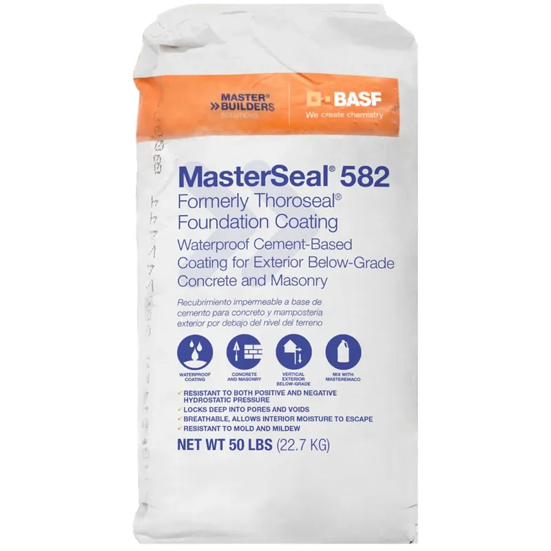 MasterSeal 582 Foundation Coating, Cement Base, Gray, 50 Lbs.