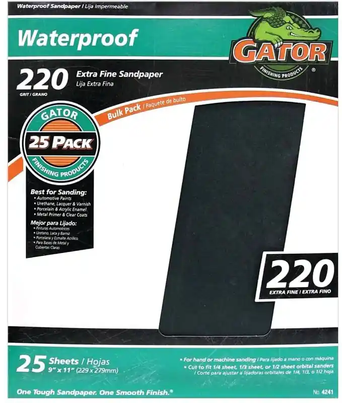 Sandpaper, Extra Fine 220-Grit, 9 X 11 In., 25-Ct.