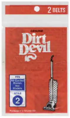 Dirt Devil Vacuum Belt For Fits All Original Broom Vacs With M7 Model Number 2 Pk