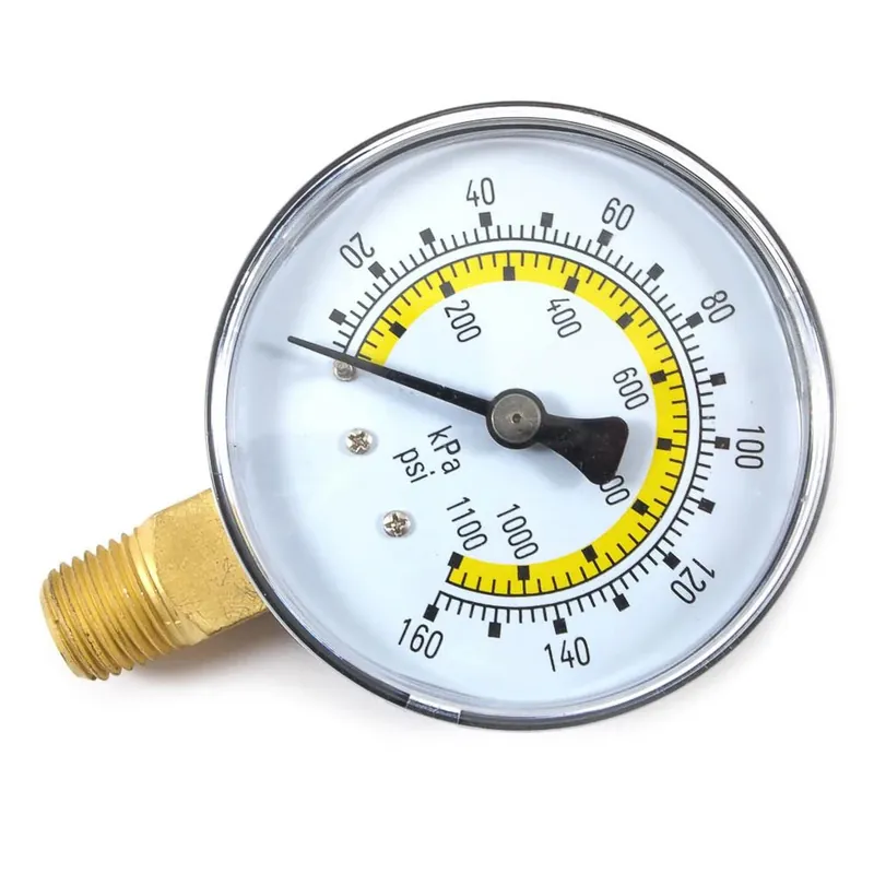 Plastic Bottom Mount Air Pressure Gauge 2-1/4 In. Npt 160 Psi Model 75554