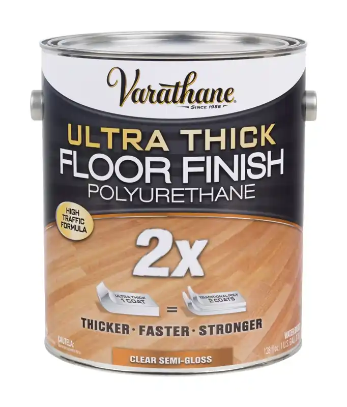 Ultra Thick Polyurethane Floor Finish, Semi-Gloss, Water-Based, 1-Gallon