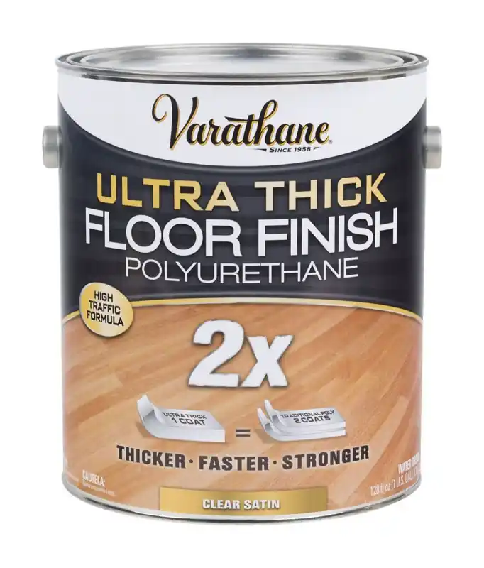 Ultra Thick Polyurethane Floor Finish, Satin, Water-Based, 1-Gallon
