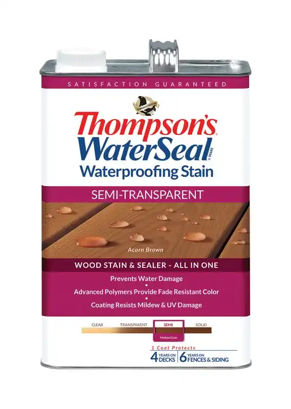 Thompson‘s WaterSeal Semi-Transparent Acorn Brown Waterproofing Wood Stain And Sealer 1 Gal.