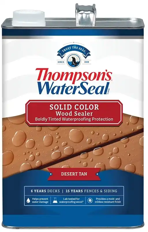 Thompson‘s WaterSeal Solid Desert Tan Water-Based Acrylic/Alkyd/Urethane Waterproofing Wood Stain An