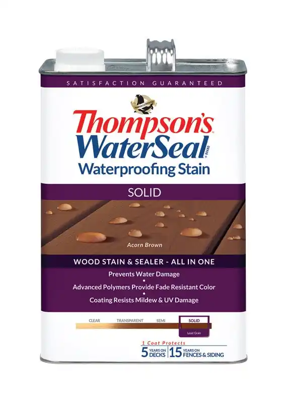 Solid Acorn Brown Waterproofing Wood Stain And Sealer 1 Gallon