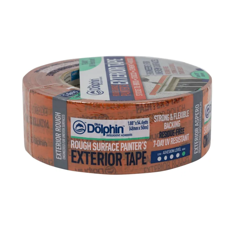 Blue Dolphin 1.88 In. W X 54.6 Yd L Orange High Strength Exterior Painter‘s Tape 1 Pk