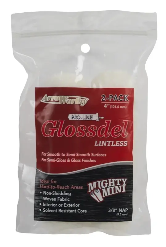 ArroWorthy ProLine Glossdel Woven 4 In. W X 3/8 In. Mini Paint Roller Cover 2 Pk