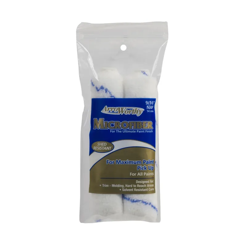 ArroWorthy Microfiber 6.5 In. W X 9/16 In. Mini Paint Roller Cover 2 Pk