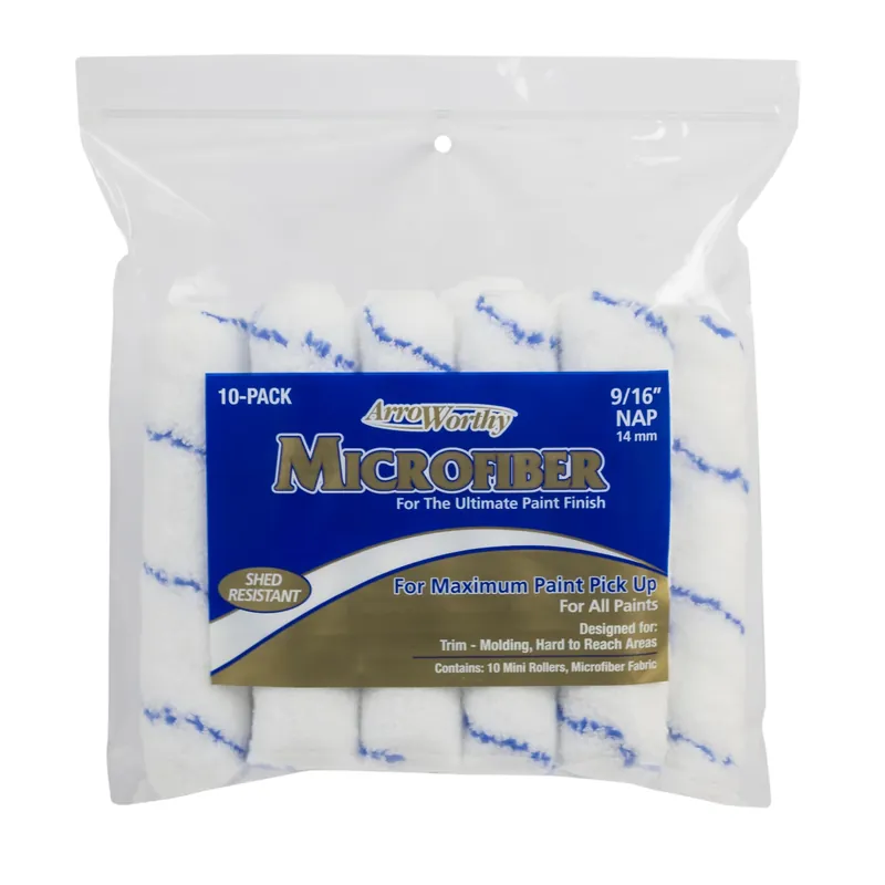ArroWorthy Microfiber 6.5 In. W X 9/16 In. Mini Paint Roller Cover 10 Pk