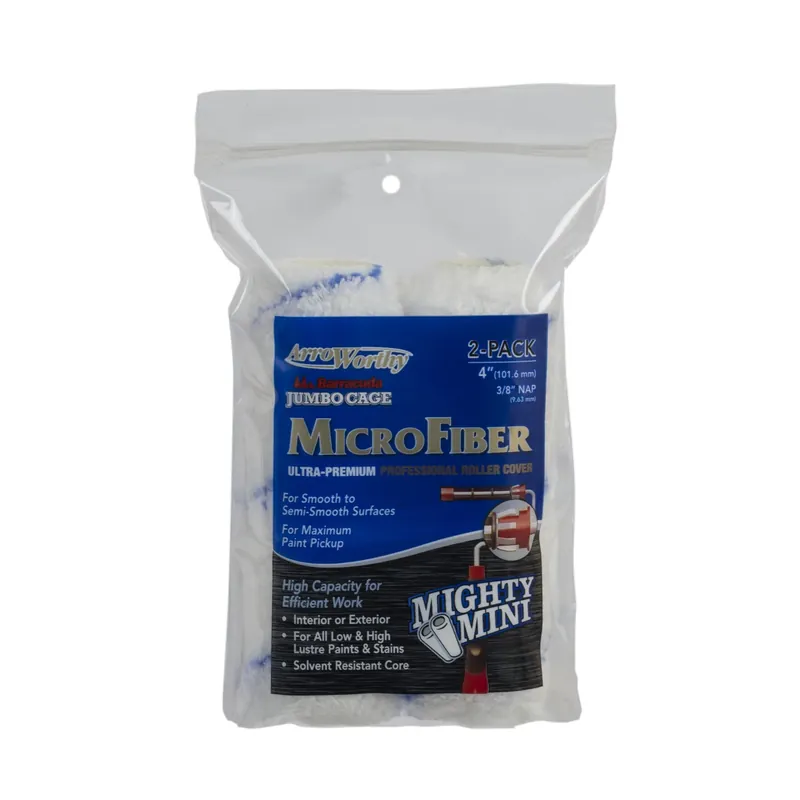 ArroWorthy Microfiber 4 In. W X 3/8 In. Jumbo Paint Roller Cover 2 Pk