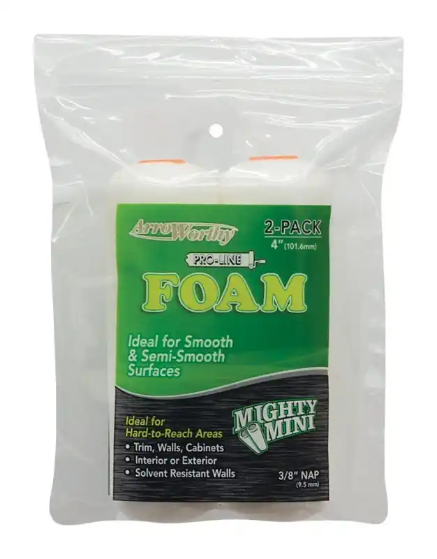 ArroWorthy ProLine Foam 4 In. W X 3/8 In. Mini Paint Roller Cover 2 Pk